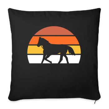 Riding Retro Horse Lovers - Sofa pillowcase 17,3'' x 17,3'' (45 x 45 cm) - black - Front