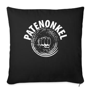 Patenonkel - Taufgeschenk - Sofakissenbezug 45 x 45 cm - Schwarz - Vorne