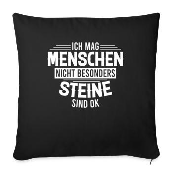 Steine Sind Ok Geologe Geologie Forscher - Sofakissenbezug 45 x 45 cm - Schwarz - Vorne