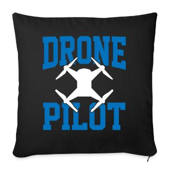 Pilote de drone - Housse de coussin décorative 45 x 45 cm - noir - Devant