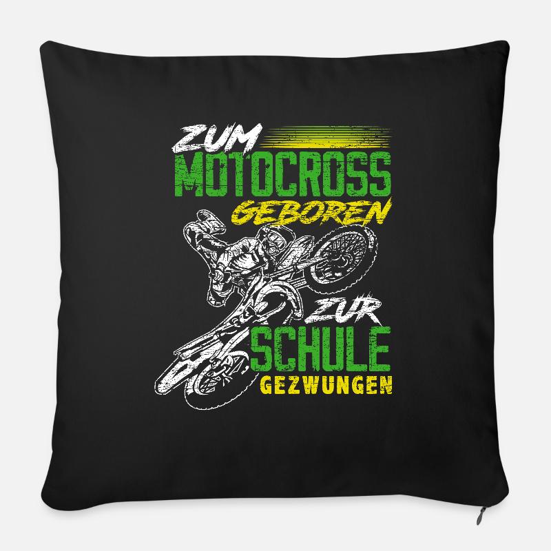 Motocross Schule - Sofakissenbezug 45 x 45 cm - Schwarz