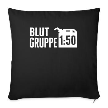 Blutgruppe 1 Zu 50 Mofa Mofafahrer Moped - Sofakissenbezug 45 x 45 cm - Schwarz - Vorne