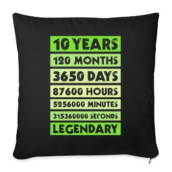 10 Years Anniversary Company Birthday Membership - Sofa pillowcase 17,3'' x 17,3'' (45 x 45 cm) - black - Front