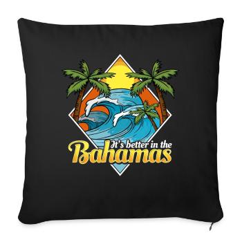 Bahamas 70's 80's Holiday Retro Surfer Style - Sofa pillowcase 17,3'' x 17,3'' (45 x 45 cm) - black - Front