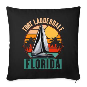 Fort Lauderdale Florida Segel Segelboot - Sofakissenbezug 45 x 45 cm - Schwarz - Vorne