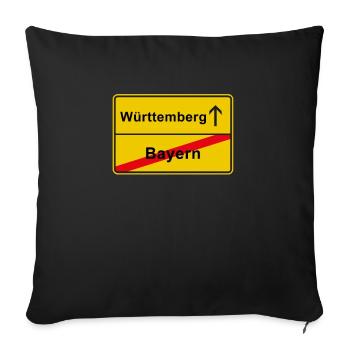Württemberg Swabia place-name sign anti Bavaria - Sofa pillowcase 17,3'' x 17,3'' (45 x 45 cm) - black - Front