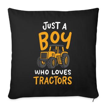 Tractors Tractor - Sofa pillowcase 17,3'' x 17,3'' (45 x 45 cm) - black - Front