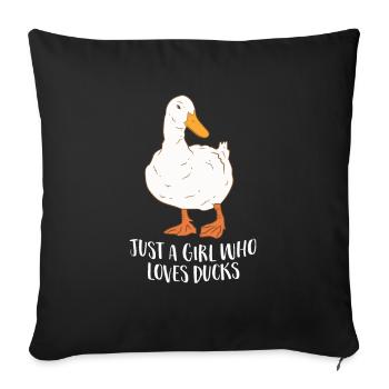 Juste une fille qui aime le canard - Housse de coussin décorative 45 x 45 cm - noir - Devant