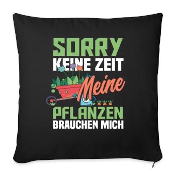 Gärtner Zeit Gärtnerei Flora - Sofakissenbezug 45 x 45 cm - Schwarz - Vorne