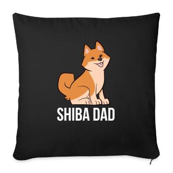 Funny Shiba Inu Father Dog Shiba Inu Papa Funny - Sofa pillowcase 17,3'' x 17,3'' (45 x 45 cm) - black - Front