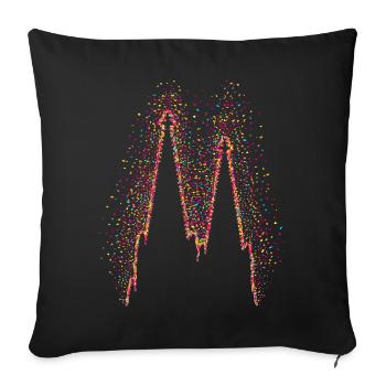 Confettis de la cathédrale de Cologne dans le coeur coeur de carnaval Cologne - Housse de coussin décorative 45 x 45 cm - noir - Devant