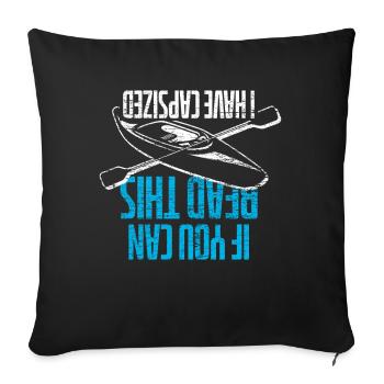 Sports nautiques en kayak - Housse de coussin décorative 45 x 45 cm - noir - Devant