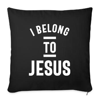 I Belong To Jesus Soccer Basketball Football - Sofa pillowcase 17,3'' x 17,3'' (45 x 45 cm) - black - Front