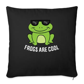 Frogs Are Cool Gift For Frog Lover Funny Frogs - Sofa pillowcase 17,3'' x 17,3'' (45 x 45 cm) - black - Front