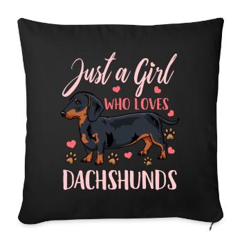 Dackel teckel - Housse de coussin décorative 45 x 45 cm - noir - Devant