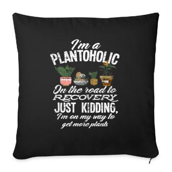 Garden plant lover gift - Sofa pillowcase 17,3'' x 17,3'' (45 x 45 cm) - black - Front