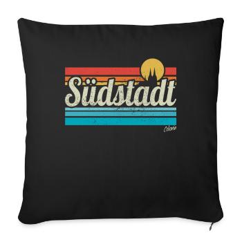 Köln Südstadt Veedel Viertel Retro Vintage Surfer - Sofakissenbezug 45 x 45 cm - Schwarz - Vorne