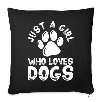 Chiens Amoureux des chiens - Housse de coussin décorative 45 x 45 cm - noir - Devant