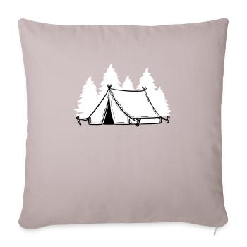 Zelt Zelten Camping - Sofakissenbezug 45 x 45 cm - helles Taupe - Vorne