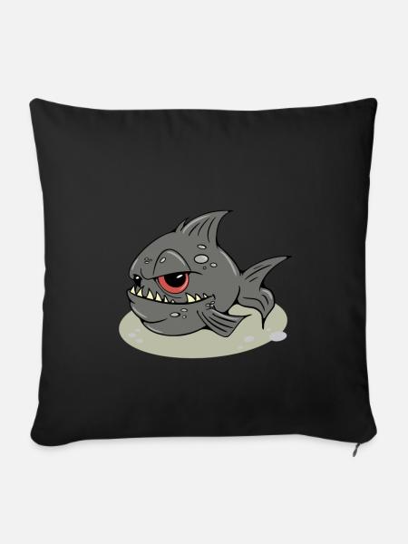 Piranha - Sofakissenbezug 45 x 45 cm - Schwarz