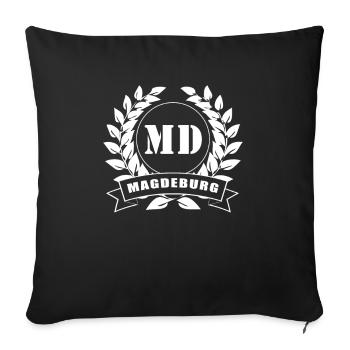 Magdeburg Lorbeerkranz - Sofakissenbezug 45 x 45 cm - Schwarz - Vorne