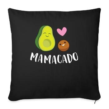 Mamacado Pregnant Avocado Pregnancy Announcement - Sofa pillowcase 17,3'' x 17,3'' (45 x 45 cm) - black - Front