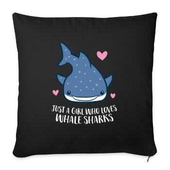 Just a Girl Who Loves Whale Sharks Cute Whale - Sofa pillowcase 17,3'' x 17,3'' (45 x 45 cm) - black - Front