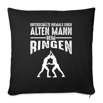 Lustiges Ringen Ringer Männer Sprüche Geschenk - Sofakissenbezug 45 x 45 cm - Schwarz - Vorne