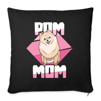 Pom Mom Pomeranian Pomeranian Mother's Day - Sofa pillowcase 17,3'' x 17,3'' (45 x 45 cm) - black - Front