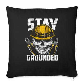 Electrician grounding - Sofa pillowcase 17,3'' x 17,3'' (45 x 45 cm) - black - Front