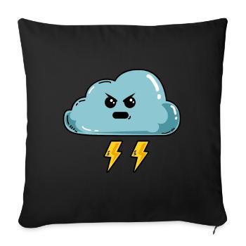 Böse Wolke Gewitter Sturm Donner Bewölkt - Sofakissenbezug 45 x 45 cm - Schwarz - Vorne