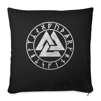 Odin knot runes circle Vikings Germanic Celts - Sofa pillowcase 17,3'' x 17,3'' (45 x 45 cm) - black - Front