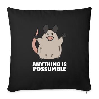 Opossum Anything Is Possumble Gift Opossums - Sofa pillowcase 17,3'' x 17,3'' (45 x 45 cm) - black - Front