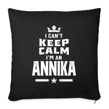 Annika Personalized Name Birthday Gift - Sofa pillowcase 17,3'' x 17,3'' (45 x 45 cm) - black - Front