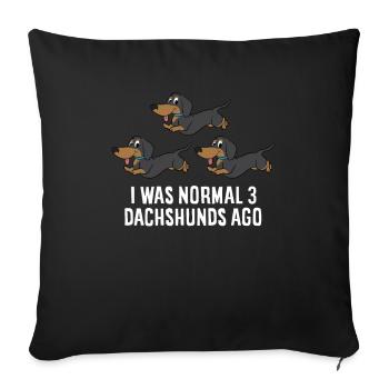 Teckel Propriétaire Il ya 3 Teckel Chien War Je Normal - Housse de coussin décorative 45 x 45 cm - noir - Devant