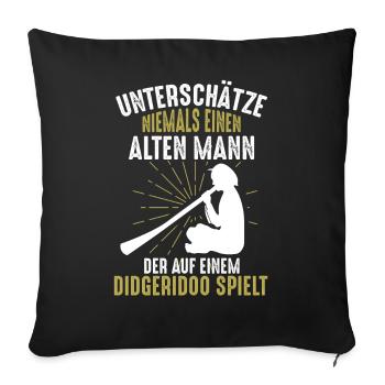 Lustiges Didgeridoo Männer Sprüche Geschenk - Sofakissenbezug 45 x 45 cm - Schwarz - Vorne