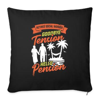 Sozialarbeiter Soziale Arbeit Rente Geschenk - Sofakissenbezug 45 x 45 cm - Schwarz - Vorne
