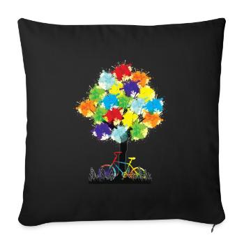 Conception de vélo mignon pour les amateurs de vélo - Housse de coussin décorative 45 x 45 cm - noir - Devant