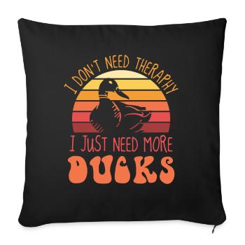 Canards thérapie vintage - Housse de coussin décorative 45 x 45 cm - noir - Devant