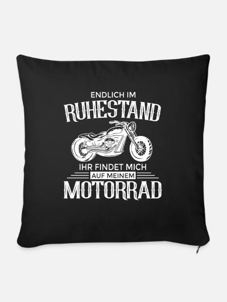 Endlich Im Ruhestand Motorrad Rentner - Sofakissenbezug 45 x 45 cm - Schwarz