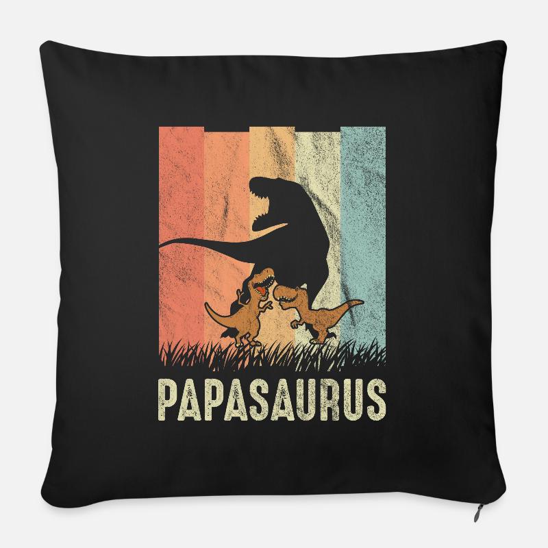 Papasaurus - Sofa pillowcase 17,3'' x 17,3'' (45 x 45 cm) - black