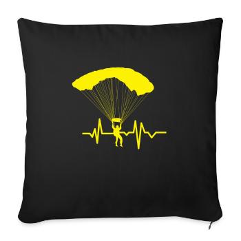 Skydiver / Sports extrêmes / Parapente / Parachute - Housse de coussin décorative 45 x 45 cm - noir - Devant