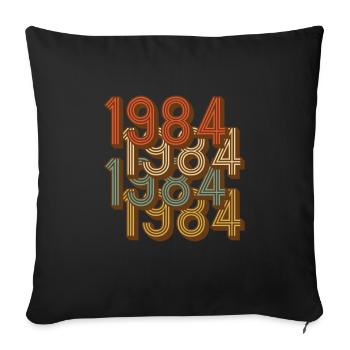 1984 millésime millésime rétro - Housse de coussin décorative 45 x 45 cm - noir - Devant