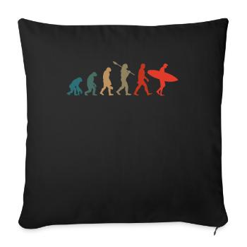 Surfer Evolution - Sofakissenbezug 45 x 45 cm - Schwarz - Vorne