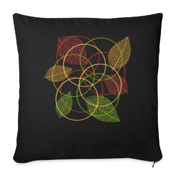 leaves - Sofa pillowcase 17,3'' x 17,3'' (45 x 45 cm) - black - Front