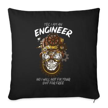 Engineer engineering technician - Sofa pillowcase 17,3'' x 17,3'' (45 x 45 cm) - black - Front
