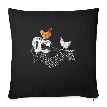 Chicken Holder Guitar Musician Gift - Sofa pillowcase 17,3'' x 17,3'' (45 x 45 cm) - black - Front