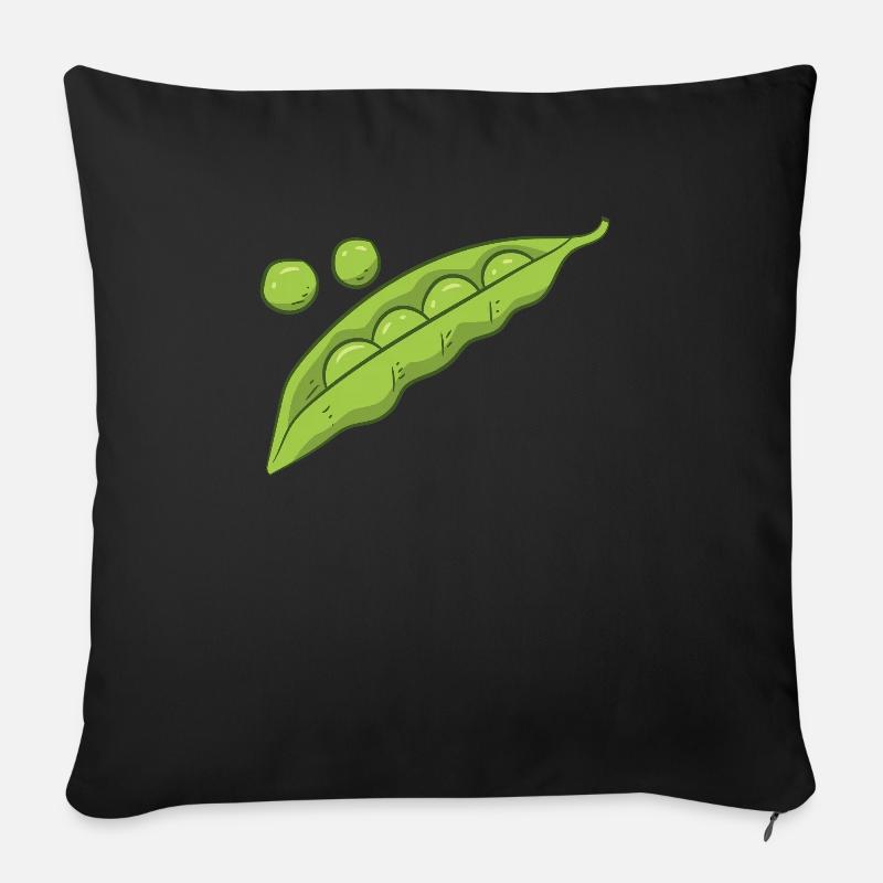 Erbsen Gemüse Geschenk Erbsen Kostüm - Sofakissenbezug 45 x 45 cm - Schwarz