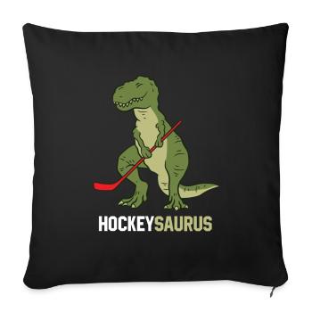 Dinosaure Hockey sur glace Dinosaure Hockeysaurus - Housse de coussin décorative 45 x 45 cm - noir - Devant