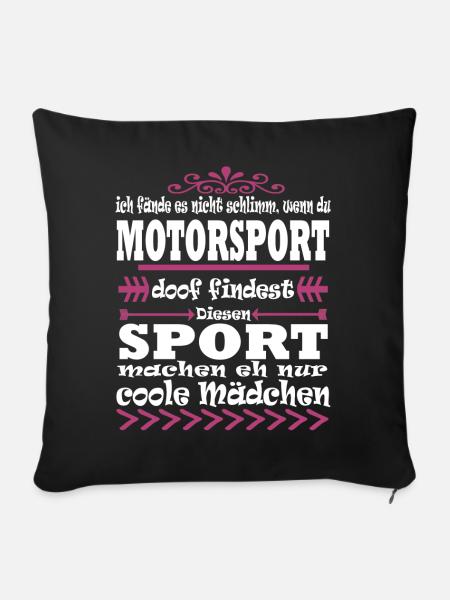 Motorsport Mädchen Motorrad Bike Geschenk - Sofakissenbezug 45 x 45 cm - Schwarz